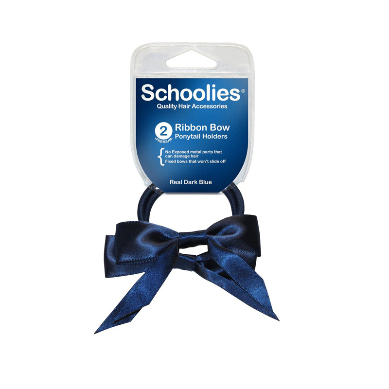 18131 Schoolies Ribbon Bows 2pc – Real Dark Blue