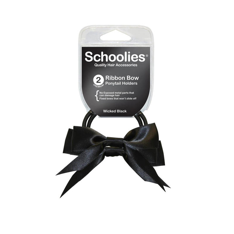 18138 Schoolies Ribbon Bows 2pc – Wicked Black